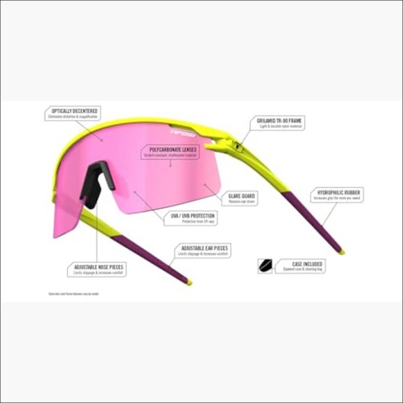 Cycling Sunglasses with Shatterproof Polycarbonate Lens, 3 Interchangeable